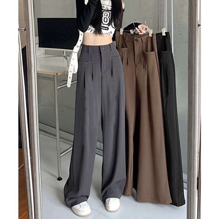 ワイドスラックスハイウエストタックパンツ | Miniministore | 詳細画像16 