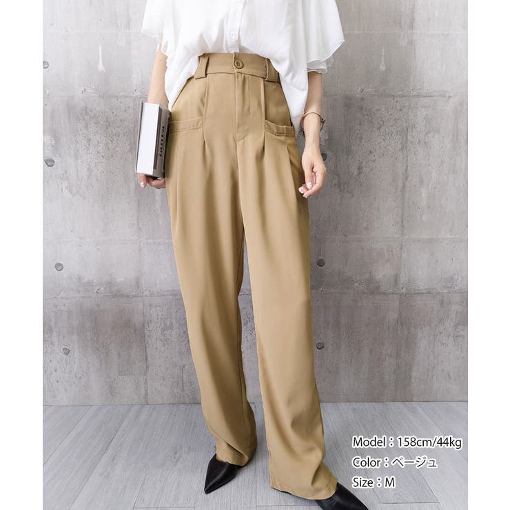 ワイドスラックスハイウエストタックパンツ | Miniministore | 詳細画像19 
