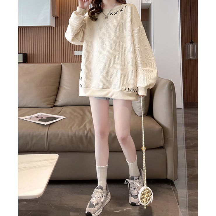 クロス刺しゅうワンポイントスウェット長袖 | Miniministore | 詳細画像18 