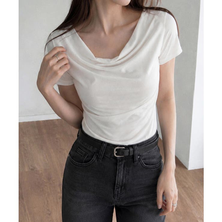 オフショルTシャツ 胸元ドレープトップス | Miniministore | 詳細画像6 