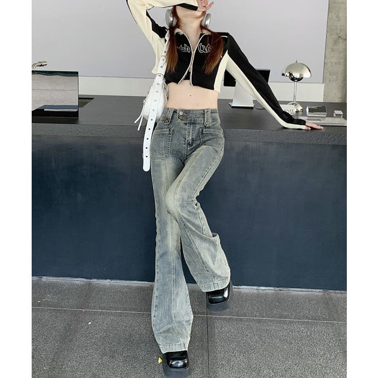 セミフレアデニムパンツ ヴィンテージ風 | Miniministore | 詳細画像8 