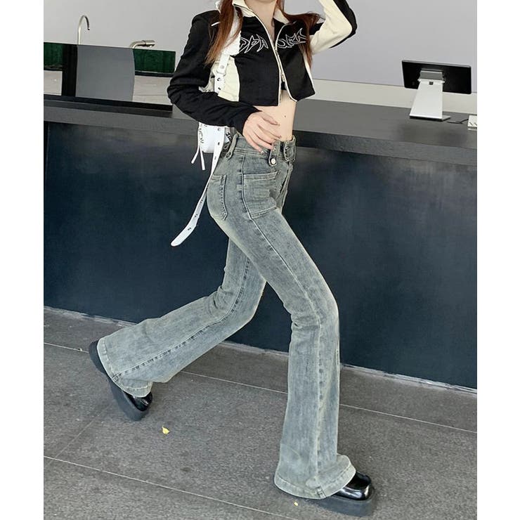 セミフレアデニムパンツ ヴィンテージ風 | Miniministore | 詳細画像9 