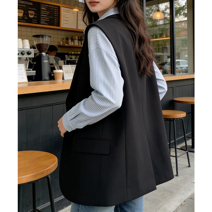 ストライプ柄シャーリングシャツ襟付き長袖 | Miniministore | 詳細画像12 