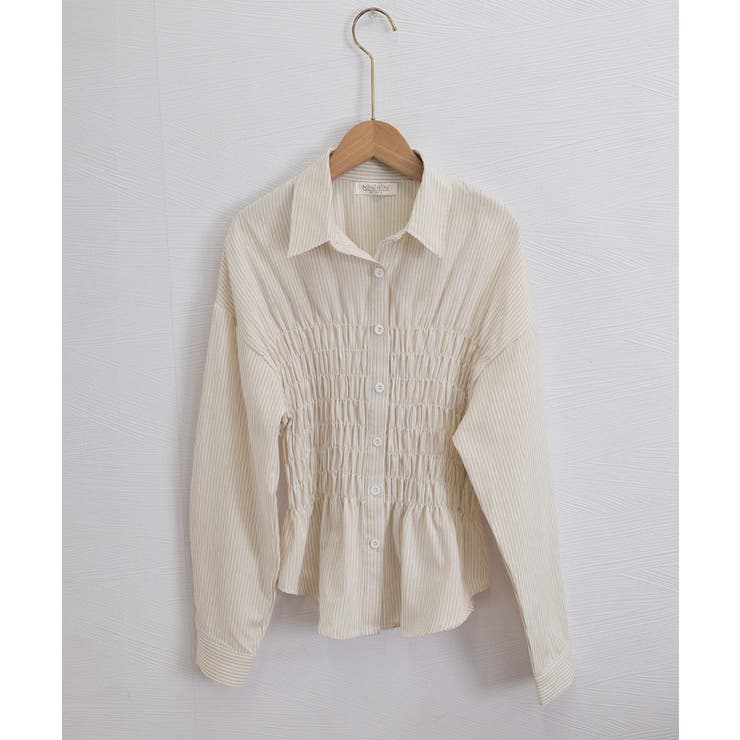 ストライプ柄シャーリングシャツ襟付き長袖 | Miniministore | 詳細画像35 