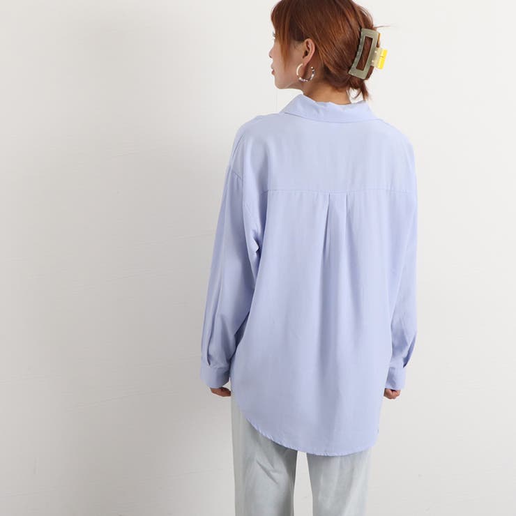開襟カラーシャツ 長袖 レディース 無地 | Miniministore | 詳細画像15 