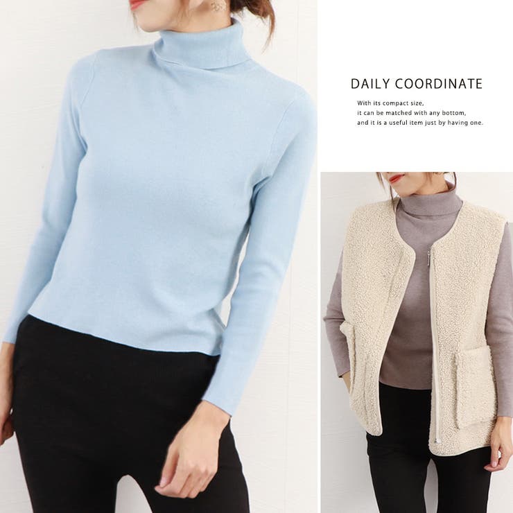タートルネック ニットトップス 秋冬 | Miniministore | 詳細画像12 