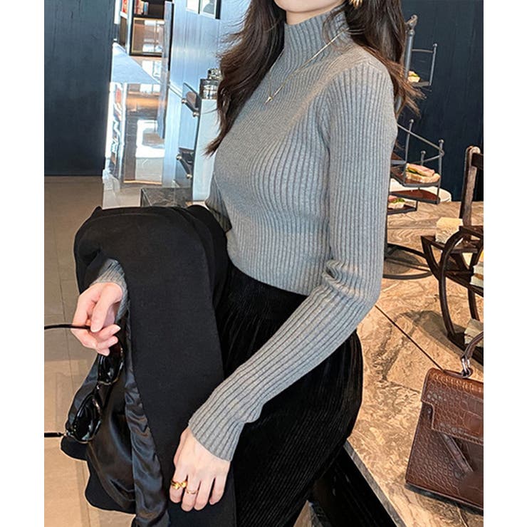 ボトルネックリブニットトップスレディース | Miniministore | 詳細画像2 