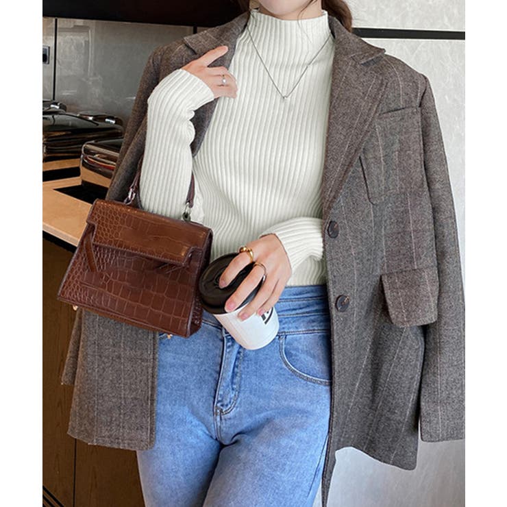 ボトルネックリブニットトップスレディース | Miniministore | 詳細画像4 