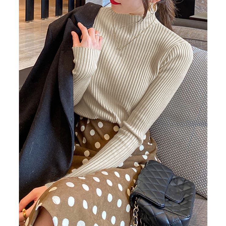 ボトルネックリブニットトップスレディース | Miniministore | 詳細画像6 