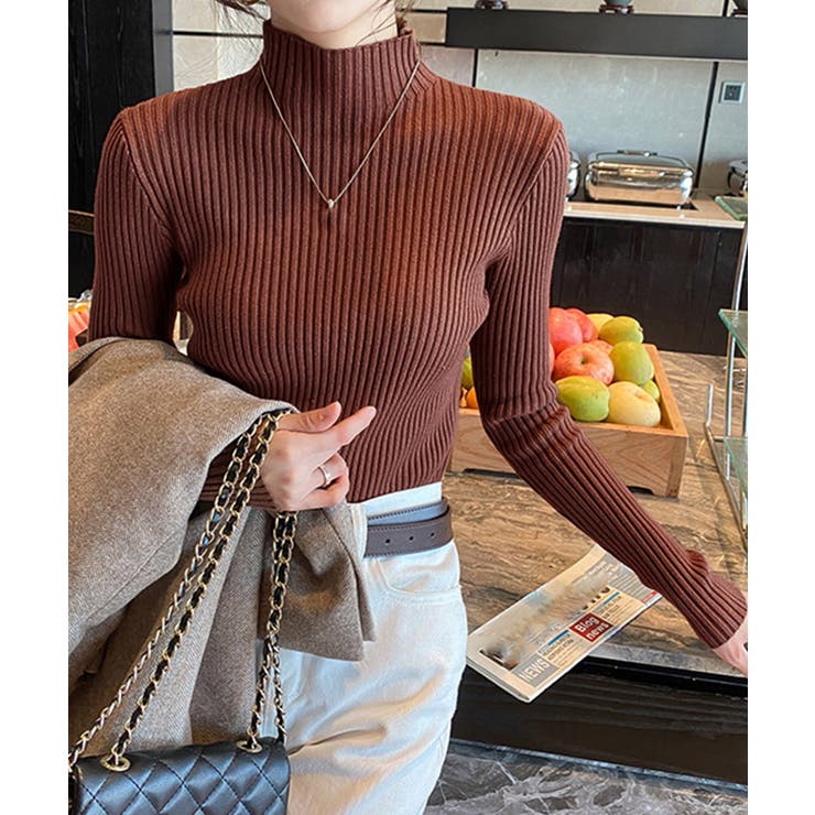 ボトルネックリブニットトップスレディース | Miniministore | 詳細画像7 