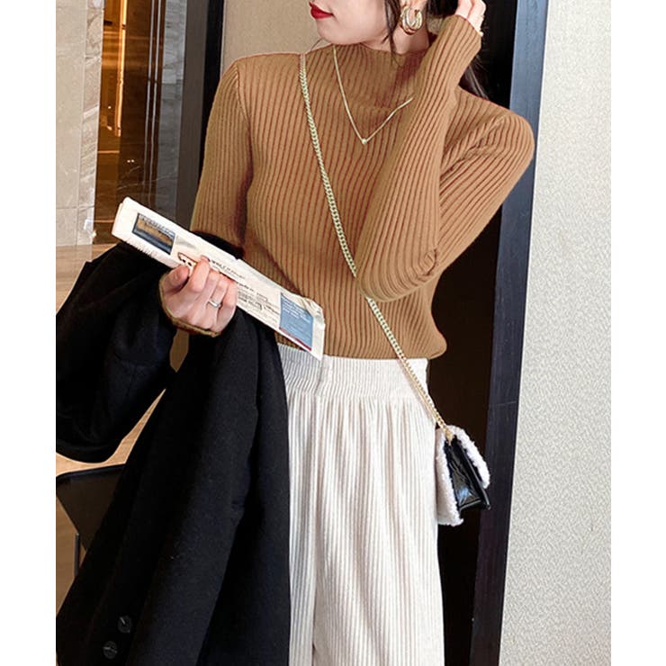 ボトルネックリブニットトップスレディース | Miniministore | 詳細画像8 