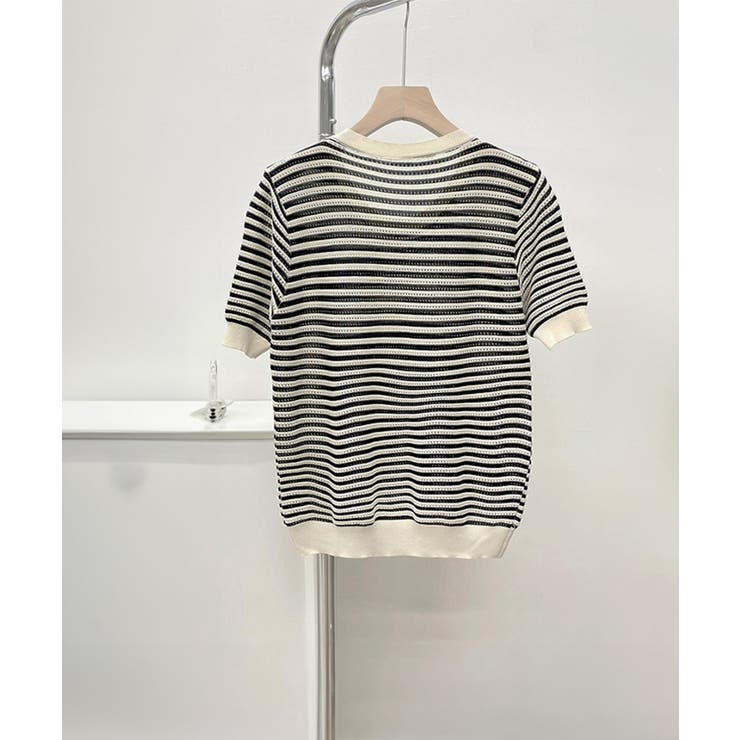 ボーダー柄サマーニットトップス 半袖春夏 | Miniministore | 詳細画像18 