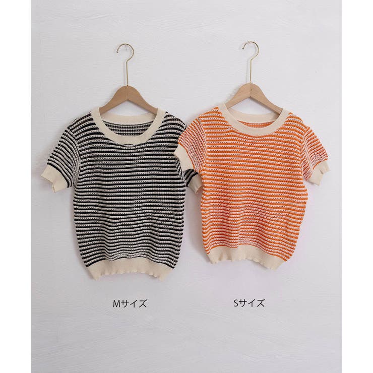 ボーダー柄サマーニットトップス 半袖春夏 | Miniministore | 詳細画像20 