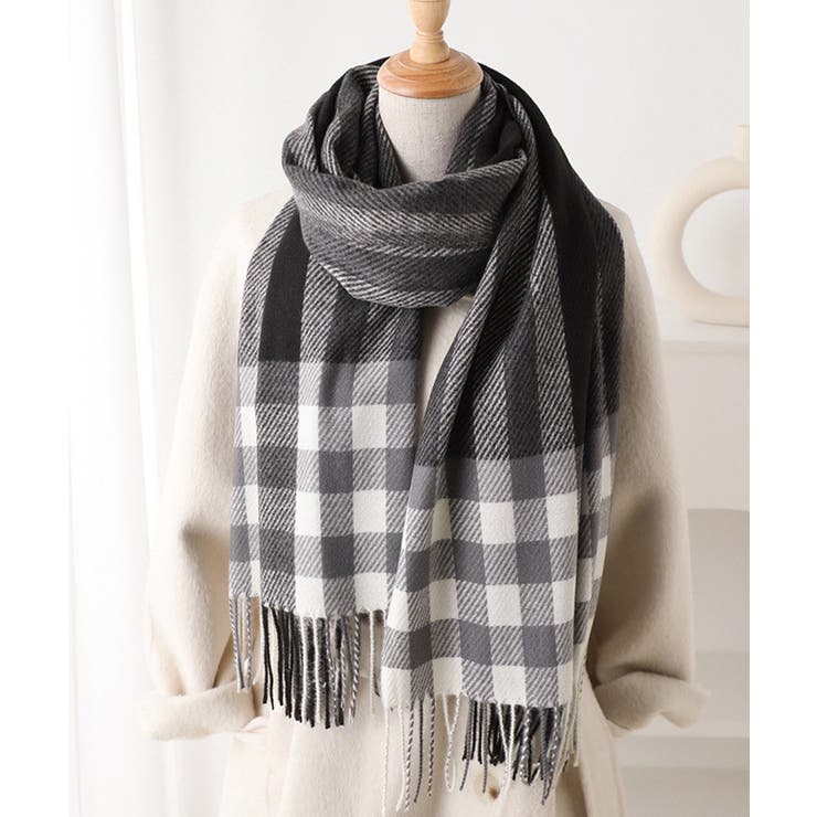 チェック柄マフラーレディース大判ストール | Miniministore | 詳細画像11 