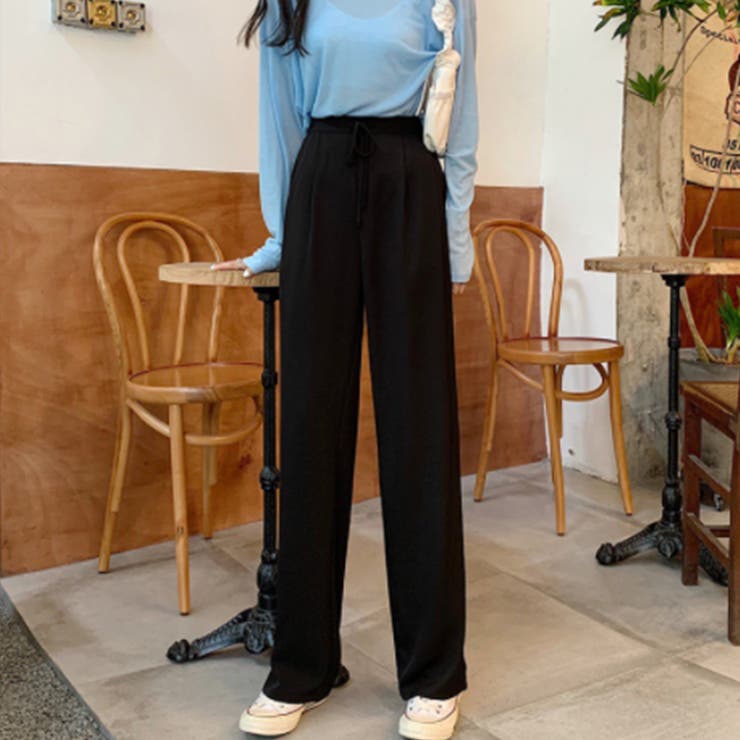 ストレートパンツ 美脚 セミワイドパンツ オフィスカジュアル | Miniministore | 詳細画像9 