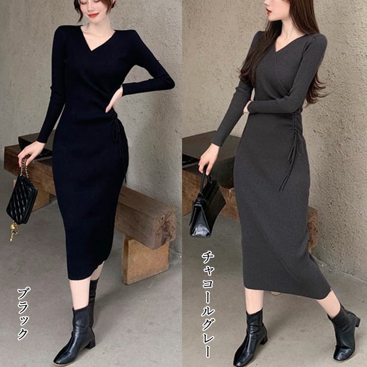 カシュクール リブニットワンピース 秋冬 | Miniministore | 詳細画像2 