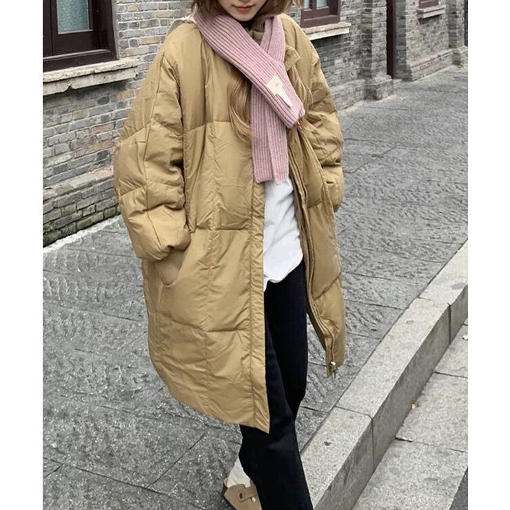 スタンドカラー中綿ダウンコート ゆったり | Miniministore | 詳細画像22 