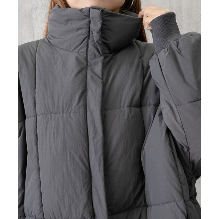 スタンドカラー中綿ダウンコート ゆったり | Miniministore | 詳細画像25 