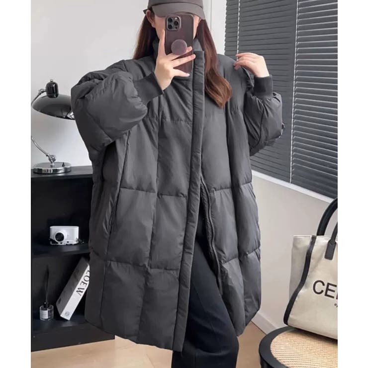 スタンドカラー中綿ダウンコート ゆったり | Miniministore | 詳細画像4 