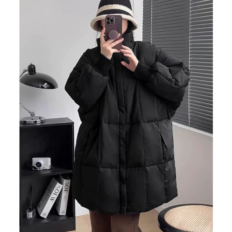 スタンドカラー中綿ダウンコート ゆったり | Miniministore | 詳細画像9 
