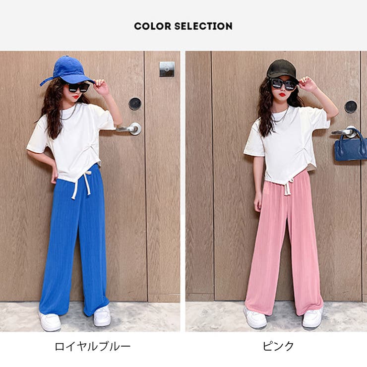 DT MaxMara ★ ワイドレッグ パンツ NASELLO2 ブルー ワイドパンツ ロングパンツ ボトムス 夏[品番：II000008853