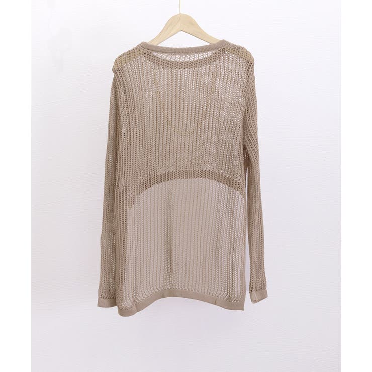 メッシュ編み サマーニット クルーネック | Miniministore | 詳細画像14 