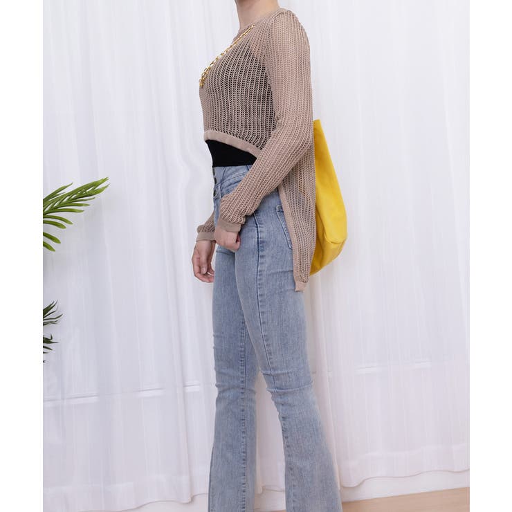 メッシュ編み サマーニット クルーネック | Miniministore | 詳細画像9 