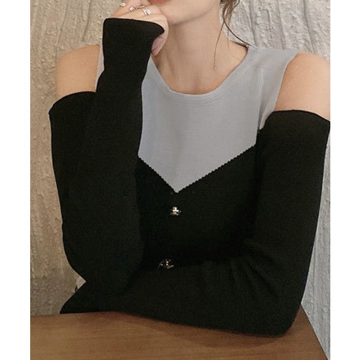 ニットトップス オフショルダーリブニット | Miniministore | 詳細画像4 