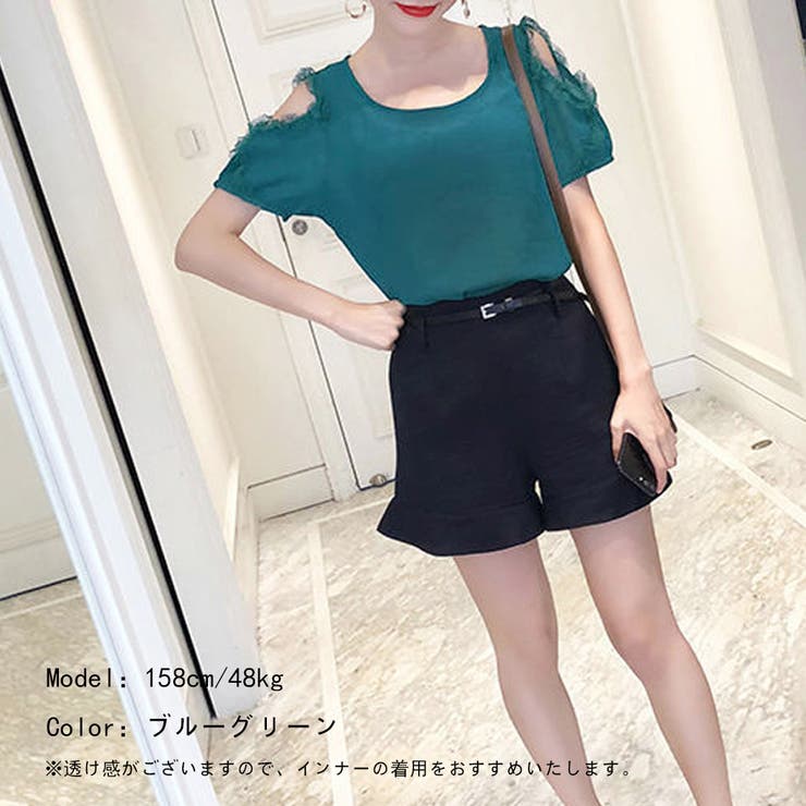 前後2way シフォン ブラウス 半袖 | Miniministore | 詳細画像5 