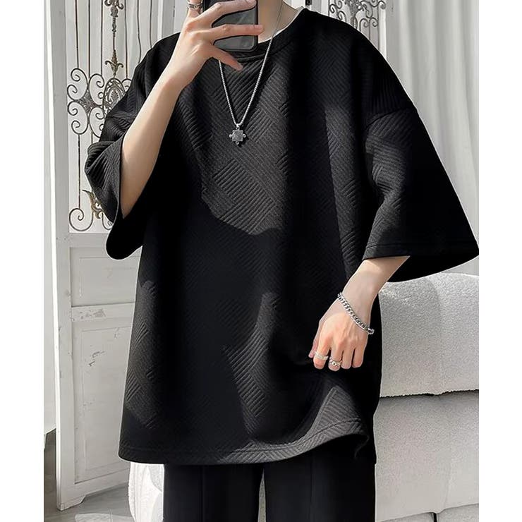 ふくれ幾何学 クルーネック半袖 Tシャツ[品番：II000011775