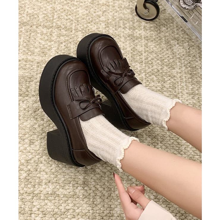 ブラウン | タッセル厚底ローファー ボリュームソール | Miniministore
