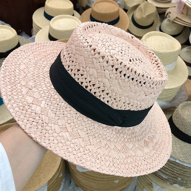ピンク | カンカン帽子 紫外線対策ストローハット | Miniministore