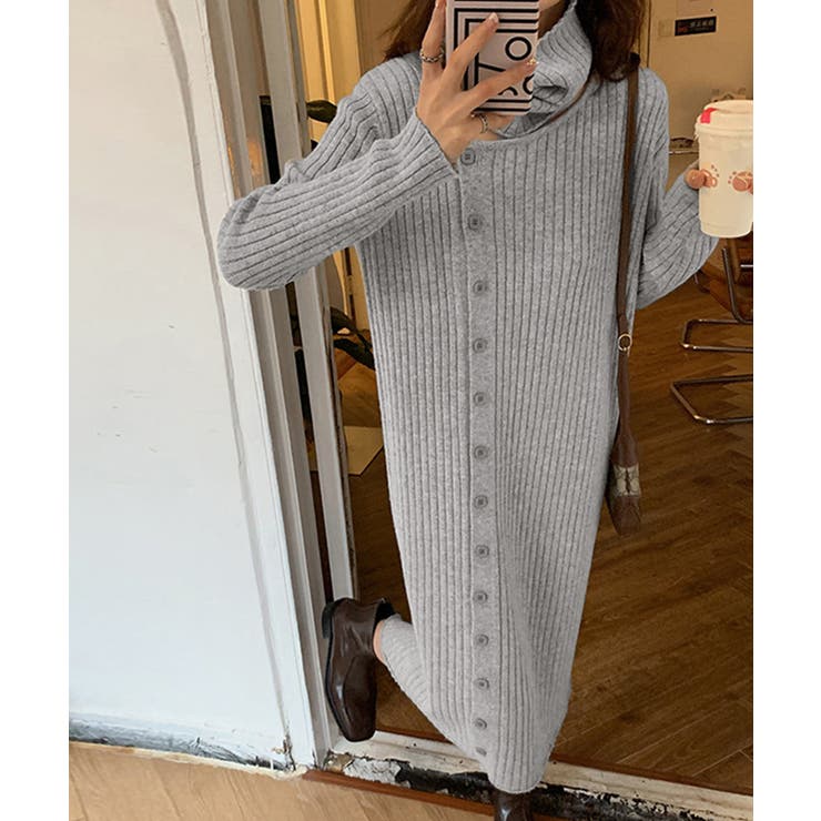 タートルネック ワンピース体型カバー韓国 | Miniministore | 詳細画像4 