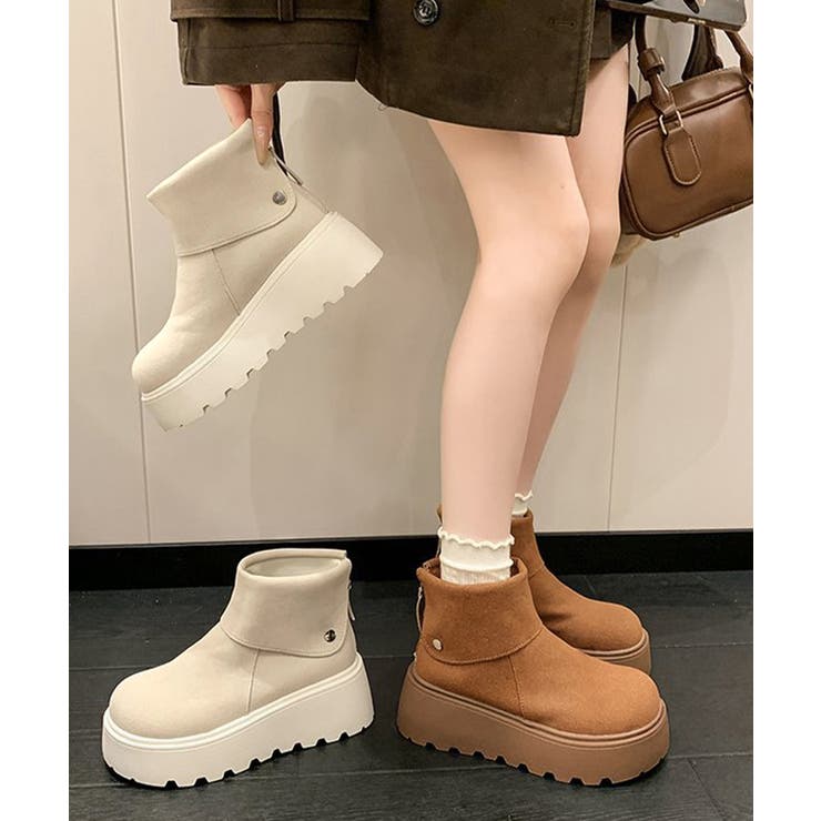 厚底ショートブーツ 秋冬シューズ美脚脚長 | Miniministore | 詳細画像11 