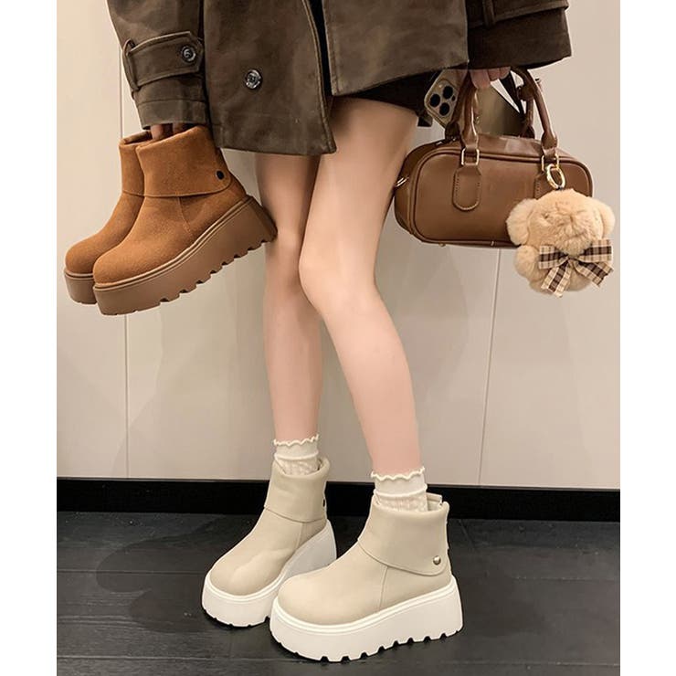 厚底ショートブーツ 秋冬シューズ美脚脚長 | Miniministore | 詳細画像9 