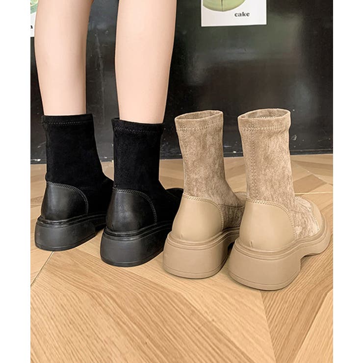 ショートブーツ スエード調 ミドルブーツ | Miniministore | 詳細画像13 