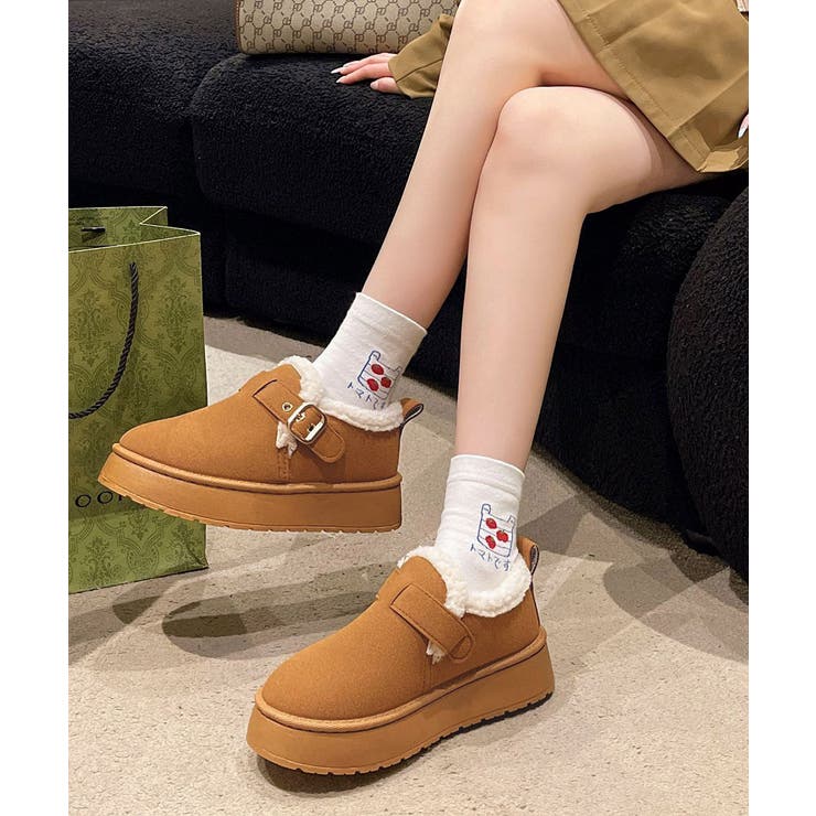 厚底ムートンブーツ 裏起毛ショートブーツ | Miniministore | 詳細画像4 