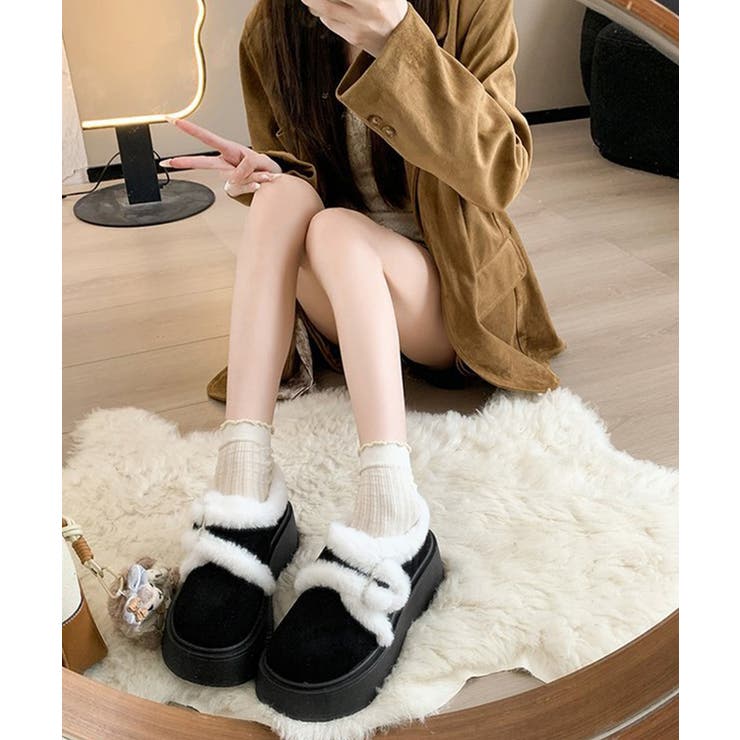 もこもこファー厚底ムートンシューズ裏起毛 | Miniministore | 詳細画像12 