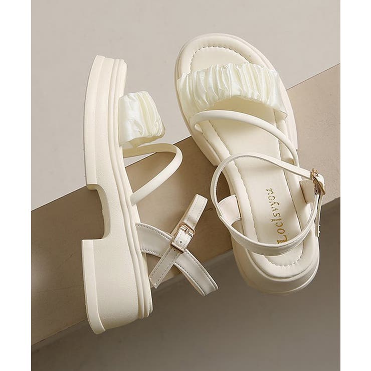 厚底サンダル 太ヒールフリルサンダル美脚 | Miniministore | 詳細画像16 