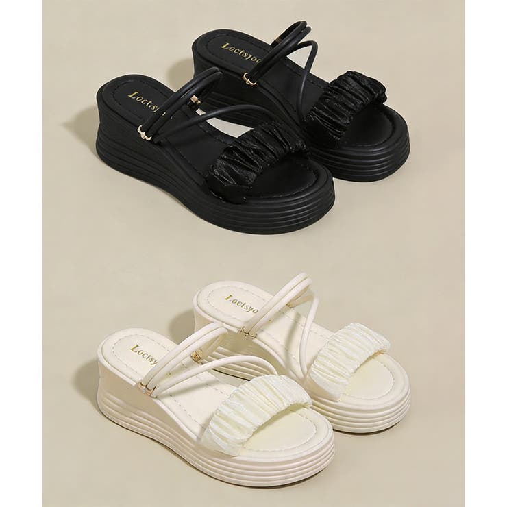 厚底ストラップサンダル美脚ウェッジソール | Miniministore | 詳細画像15 