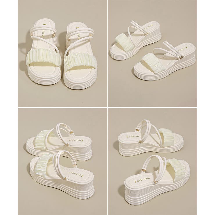 厚底ストラップサンダル美脚ウェッジソール | Miniministore | 詳細画像18 