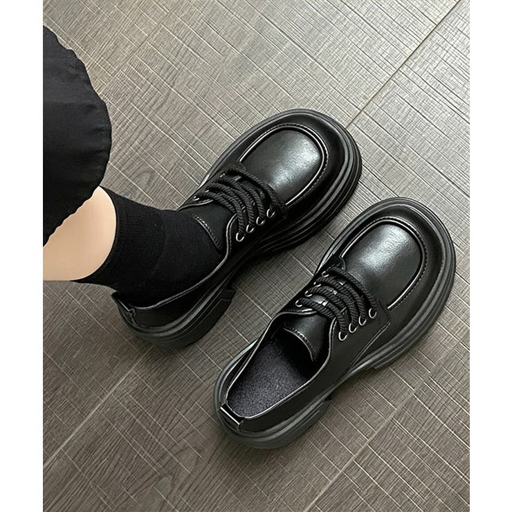 チェックリボン厚底ローファーレースアップ | Miniministore | 詳細画像5 