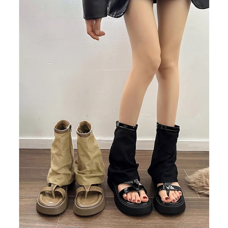 レッグウォーマーサンダル厚底サンダル美脚 | Miniministore | 詳細画像12 