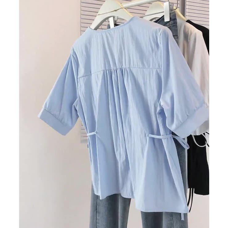 ドロストシャツブラウス パール付夏服半袖 | Miniministore | 詳細画像20 