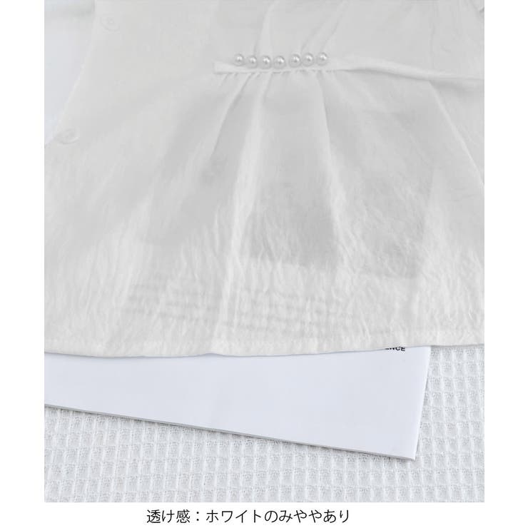 ドロストシャツブラウス パール付夏服半袖 | Miniministore | 詳細画像26 