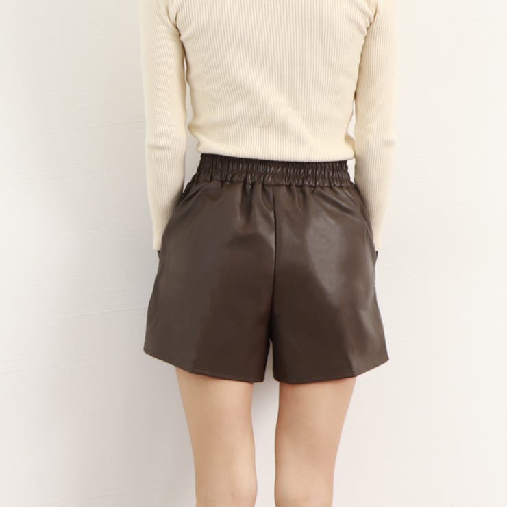 PUレザー ショートパンツ レディース[品番:II000009322 PUレザー ショートパンツ レディース[品番:II000009322