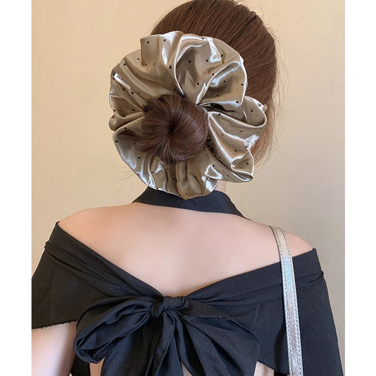 ベージュ | ビッグドットシュシュ ボリュームヘアゴム | SUNSHINE CLOSET