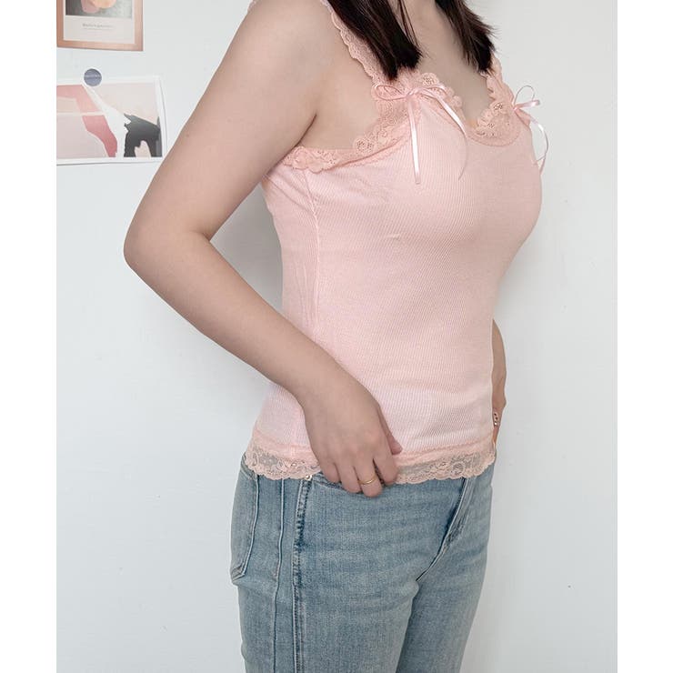 レースタンクトップ リブインナー 薄手 | Miniministore | 詳細画像10 