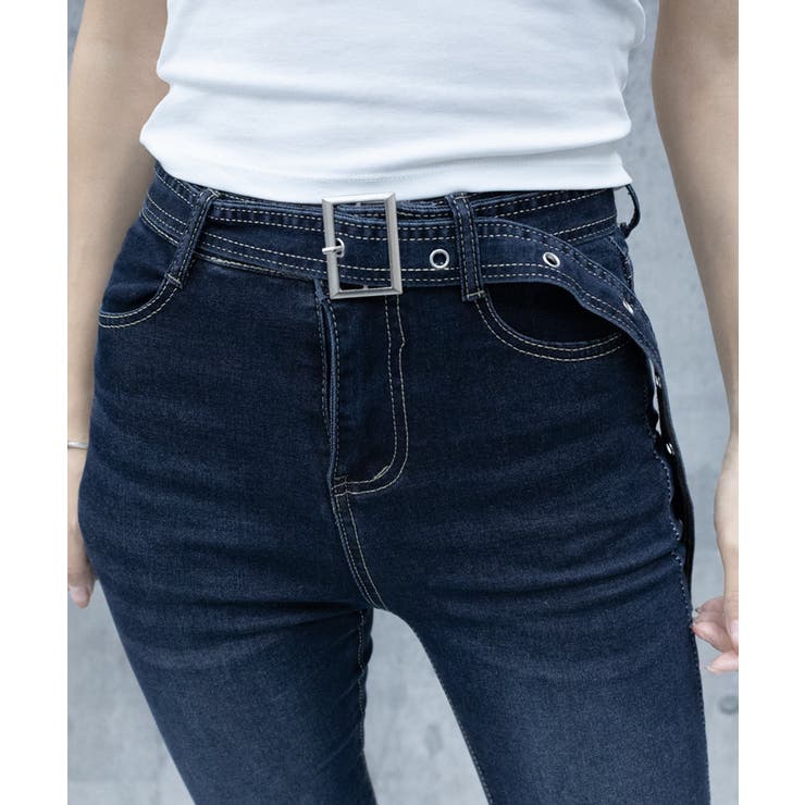 セミフレアデニムパンツ レディース 美脚 | Miniministore | 詳細画像13 