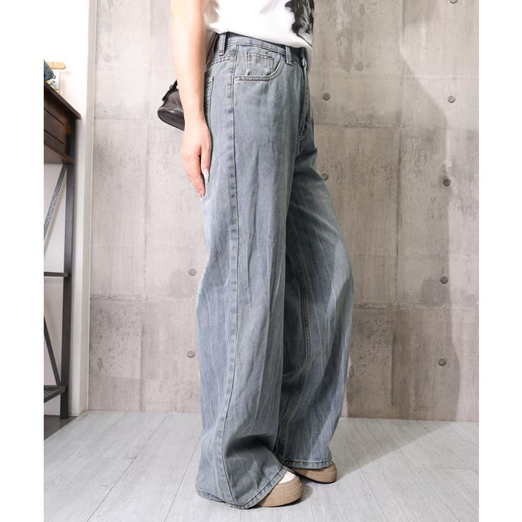 ワイドデニムパンツ ハイウエストジーンズ | Miniministore | 詳細画像10 